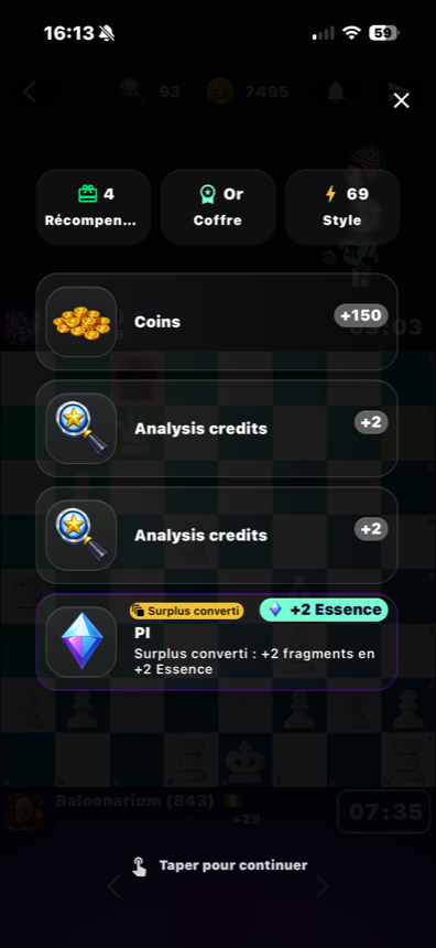 Capture BlitzForge d’un récapitulatif de coffre.