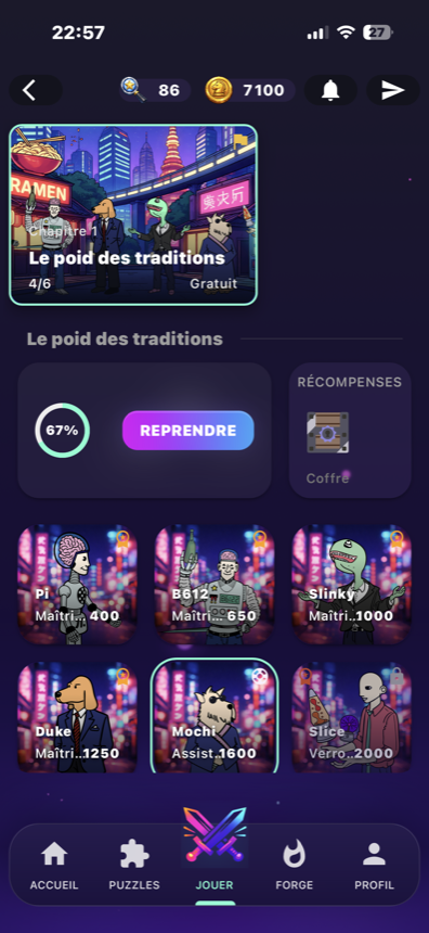 Capture BlitzForge du hub du mode campagne.