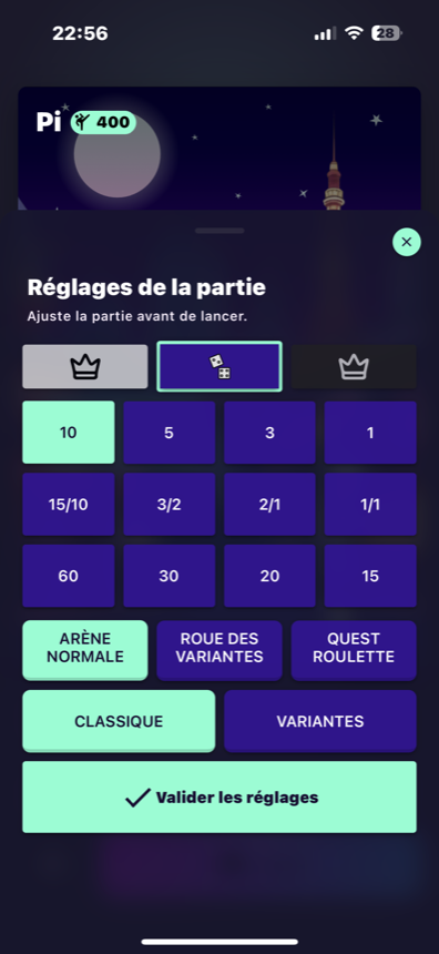Capture BlitzForge du dialogue de configuration du mode campagne.
