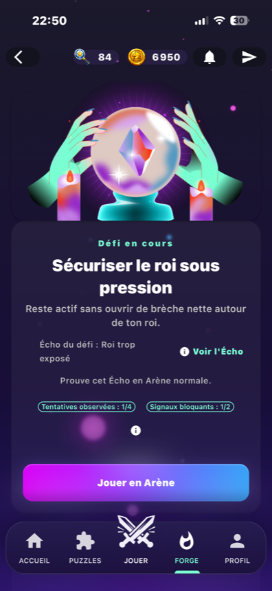 Capture BlitzForge d’une page de défi dans la Forge.