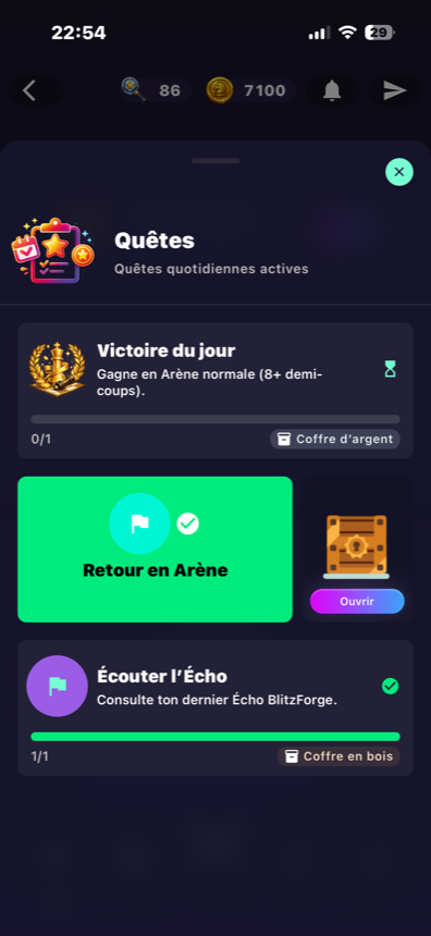Capture BlitzForge d un dialogue de quetes.
