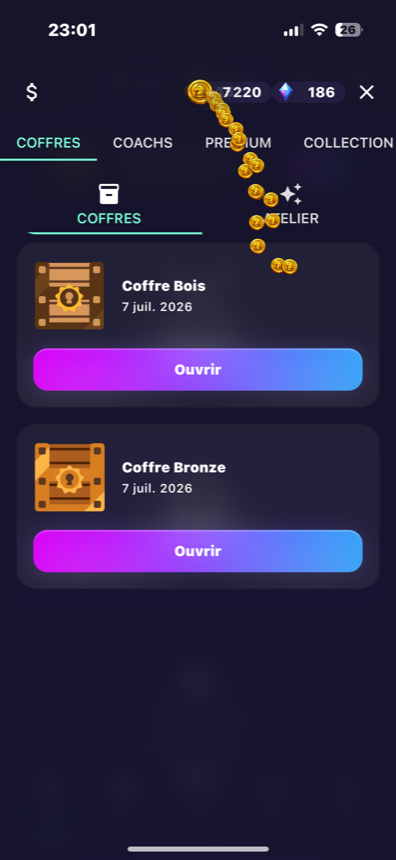 Capture BlitzForge de récompenses avec pièces.